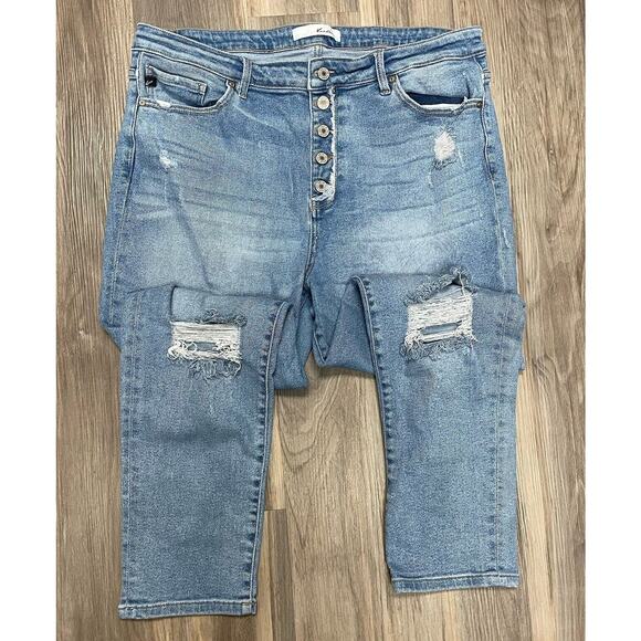 KanCan Estilo Relaxed fit button fly distressed jeans size‎ 2XL - Picture 1 of 10